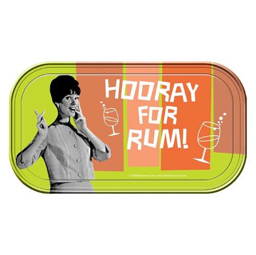 Retro Humor Hooray For Rum! Magnetic Mini Tin Sign