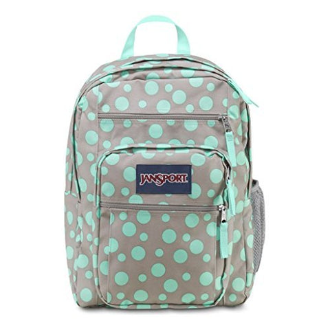 Jansport Big Student Backpack (Grey Rabbit/Aqua Dash Dots)