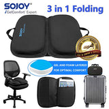 Sojoy iGelComfort 3 in 1 Foldable Gel Seat Cushion Featured with Memory Foam (A Must-Have Travel Cushion! Smart, Easy Travel Cushion) (Size: 18.5" x 15" x 2")