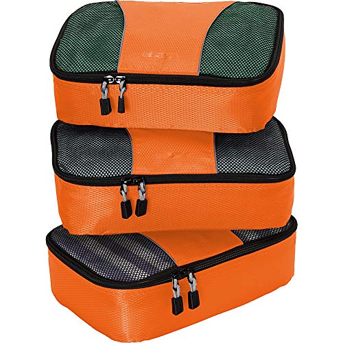 eBags Small Packing Cubes for Travel - Organizers - 3pc Set - (Tangerine)