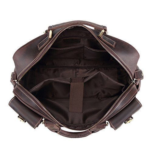 Polare Men'S Vintage Full Grain Leather Messenger Bag Business Case ...