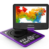 COOAU Portable DVD Player 11.5" with Game Joystick, Swivel HD Screen, Support Multi-Format, Region Free, Long Lasting Battery, Support AV-in/AV-Out/SD/USB, Purple