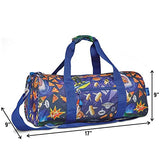 Bixbee Kids Duffle Bag, Dance Bag & Travel Bag for Sports, Gymnastics and Ballet with Adjustable Strap, Zippers, Pockets, and Comfort Grip - Kids Overnight Bag in Meme Odyssey Blue.