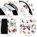 Leaper Pineapple School Backpack College Bags Women Daypack Travel Bag Beige