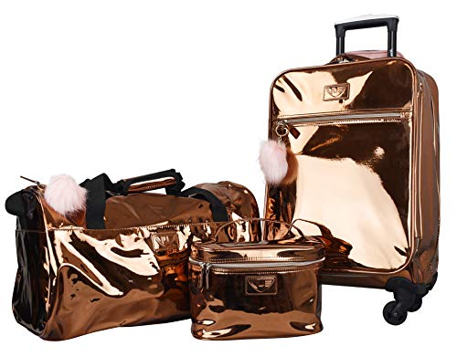 Vanity Case It Metallic Rose Gold Suitcase Shop Vue Metallic