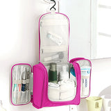 Hanging Toiletry Bag Travel Cosmetic Kit - Large Essentials Organizer - Sturdy Hook Makeup bag - Heavy Duty Waterproof for Men and Womens (Rose Pink)