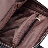 ABage Women's Genuine Leather Backpack Vintage Casual Quilted Travel Backpack Purse, Black