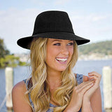 Wallaroo Hat Company Women’s Victoria Fedora Sun Hat - Black - UPF 50+