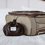 Lay-n-Go Cosmo Drawstring Makeup Organizer Cosmetic & Toiletry Bag for Travel, and Daily Use with a Durable Patented Design, 20 inch, Circles (Black/White)