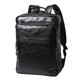 Vintage PU Leather Backpack School College Bookbag Laptop Computer Backpack (Black 2)