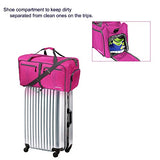 HEXIN Women and Men Travel Duffel Bag Foldable Lightweight Duffle Bags Pink