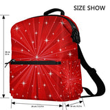 Colourlife Red Bright Rays Stylish Casual Shoulder Backpacks Laptop School Bags Travel Multipurpose