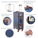 Co-Z Premium Vintage Luggage Sets 24" Trolley Suitcase And 12" Hand Bag Set With Tsa Locks (Pink