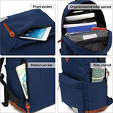 College Backpack, Water-resistent Laptop Backpack with USB Charging Port & Headphone Adapter for Men & Women Slim Anti-Theft Travel Bookbags Fits up to 14'' Computer 15'' Macbook - Blue