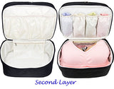 Travel Organizer Underwear Bag - Large Double Layer Packing Storage Bag - Fits Large Bra, Socks,