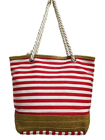 We We Beach Bag Waterproof Canvas Tote Straw Bag - Large (Style 04)