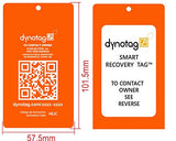 Dynotag Web Enabled Smart Aluminum Convertible Luggage ID Tag + Braided Steel Loop, with DynoIQ & Lifetime Recovery Service (Electric Orange)