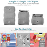 BONAIR OUTFITTERS Inflatable Travel Foot Rest Pillow | Kids Airplane Bed to Sleep | Adjustable Height Leg Pillow | with Bonus Pillow Cover | Best Kids Travel Accessories for Air, Car, Train
