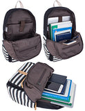 Leaper Cute Thickened Canvas School Backpack Laptop Bag Shoulder Daypack Handbag (L,Water Blue)