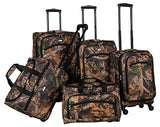 American Flyer Camo 5-Piece Spinner Luggage Set, Green, One Size