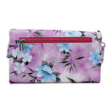 Phone Case Wallet- Hydrangea Blue- Removable Wristlet Strap Included- Universal Fit For Htc