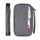 Slopehill Passport Holder RFID Blocking Travel Passport Wallet with Removable Wristlet Strap 9 Inches, Grey