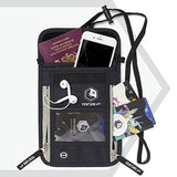 Venture 4th Passport Holder Neck Pouch With RFID Blocking – Concealed Passport Wallet (Black)