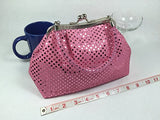 Handbag FabCloud Eve metallic pink dot by WiseGloves clutch purse pocket cosmetic make up pouch bag handbag accessory