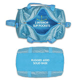 Bixbee Kids Duffle Bag, Dance Bag & Travel Bag for Sports, Gymnastics and Ballet with Adjustable Strap, Zippers, Pockets, and Flake-Resistant Glitter - Dance Bag for Girls & Boys in Sparkalicious Turquoise