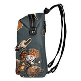 Colourlife Halloween Witch On Broomstick Stylish Casual Shoulder Backpacks Laptop School Bags