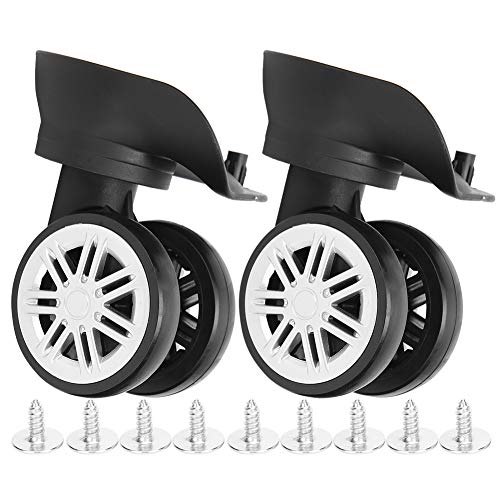 RiToEasysports Universal Mute Luggage Wheels Double Row Suitcase Wheels Replacement for Suitcase Parts(1 Pair)