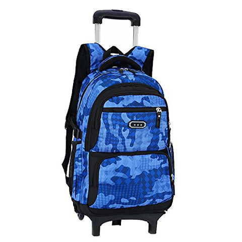 Fanci Flora Camo Waterproof Elementary Rolling Trolley School Bag Backpack Boys Camouflage