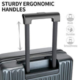 SHOWKOO Carry on Luggage Polycarbonate Durable Hardshell Lightweight Suitcase TSA Lock (Gray, 21 inch)