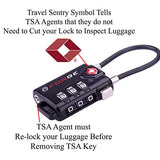 TSA Approved Cable Luggage Locks, 6 Pack, Easy Read Dials with Alloy Body