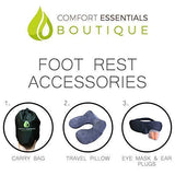 Inflatable Foot Rest | Comfortable, Customizable Height and Portable | Perfect For Long Distance Travel | Includes Bonus Travel Kit | Inflatable Neck Pillow, Eye Mask and Ear Plugs