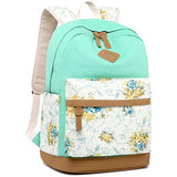 BLUBOON Teens Backpack for School Girls Bookbags Set Canvas Laptop Backpack Lunch Bag Pencil