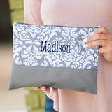 Viv&Lou High Fashion Zippered Pouchcan Be Personalized (Ella Gray Parisian Print)