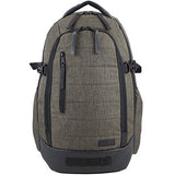 Fuel Athleisure Sleek Backpack with Ergonomic Padded Support System, Dark Brown Chambray/Blaze