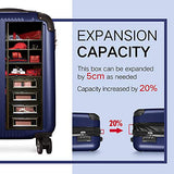 Expandable Carry-On Luggage with Spinner 20-Inch Lightweight Hardside,Navy Blue