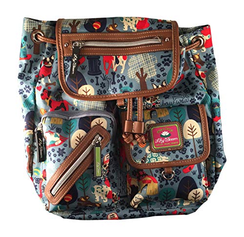 Lily Bloom Who Let The Dogs Out Riley Backpack with Adjustable Shoulder Straps and 5 Organizational Pockets