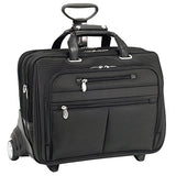 Mcklein USA 76535 Ohare, 15.6" Nylon Checkpoint Friendly Wheeled Laptop Briefcase, 18"x9.25"x14.5", Black