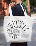 Cognitive Surplus Typographic Nautilus Spiral Fibonacci Number Sequence Tote Bag. (10 Oz Recycled