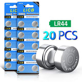 LiCB 20 Pack LR44 AG13 357 303 SR44 Battery 1.5V Button Coin Cell Batteries