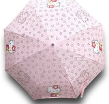 Finex Hello Kitty Pink Manual Tri-Fold Folding Compact Travel Rain Umbrella Uv Protection Strong