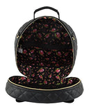 Betsey Johnson Cat Train Carry-On Round Weekender Suitcase - Cream Face