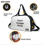 Hugsidea Funny Pet Cat Head Patteran Outdoor Travel Duffel Batg Jeans Blue Sport Handbag For Women