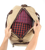 Duffel Bag with Shoe Compartment Canvas Weekender Tote (Khaki)