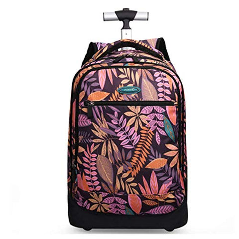 Hcc& Portable Travel School Wheeled Backpack, Carry-On Luggage With Anti-Theft Zippers Rolling