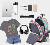 Women Trolley Backpack Computer Bag Rolling Business Bag Schoolbag Luggage