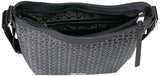 Calvin Klein Women'S Monogram Top Zip Messenger, Black/Silver